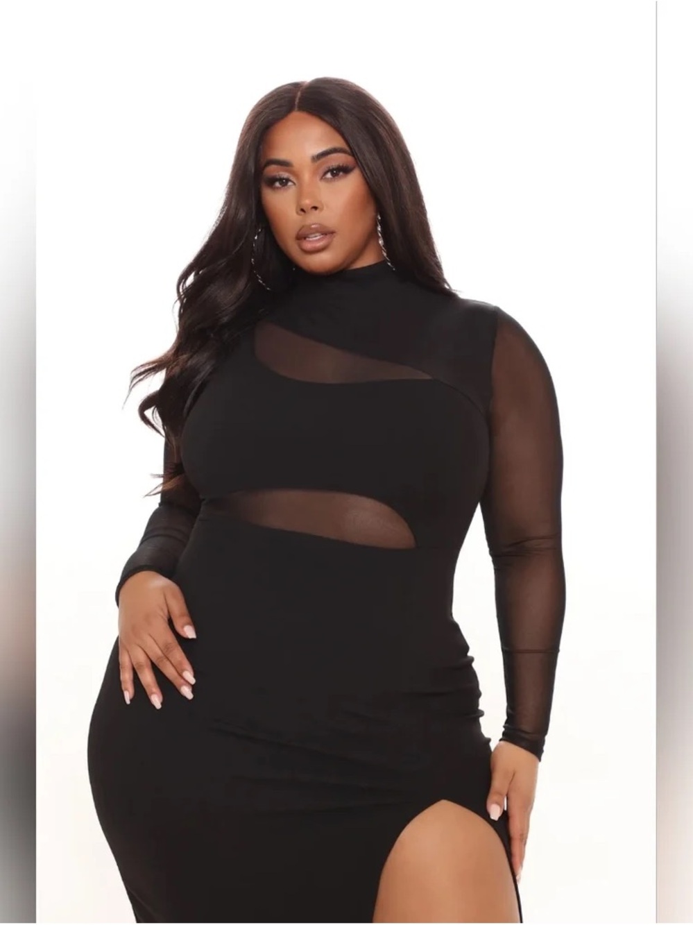 Fashion Nova Fallen Angel Mesh Midi Dress - Picture 2 of 11